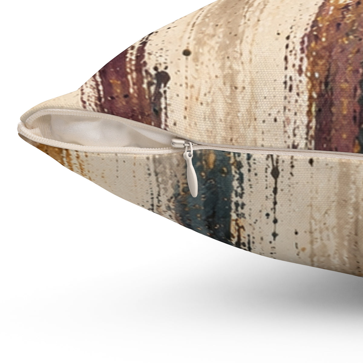 Abstract Watercolor Stripe Throw Pillow — Earth Tone Decorative Accent