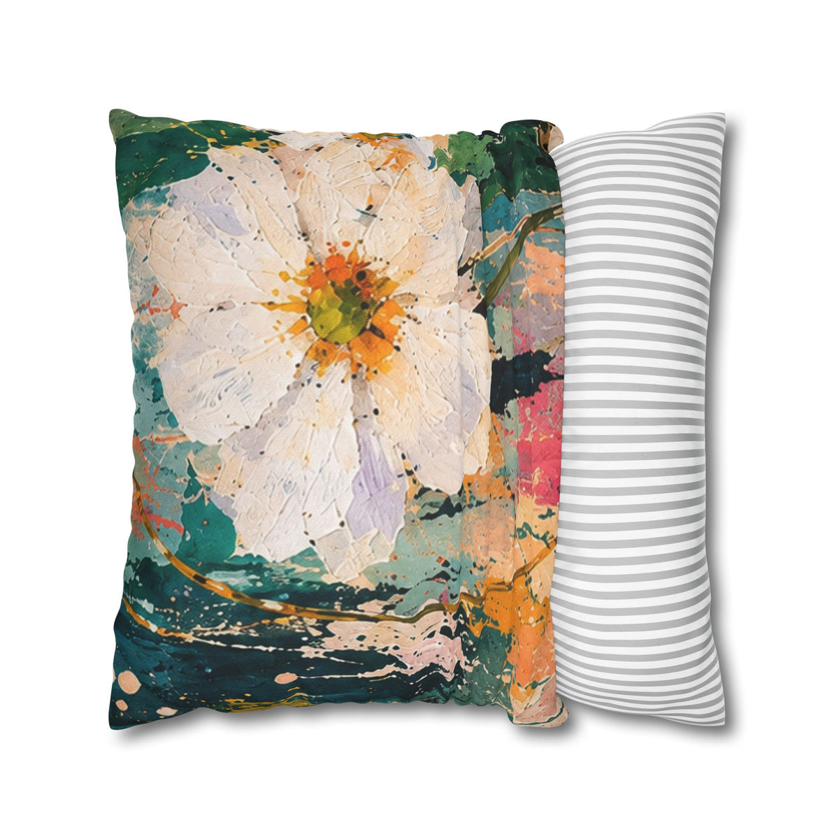 Cushion covers floral Abstract White Flower Pillowcase — Floral Decorative Throw Pillow Cover