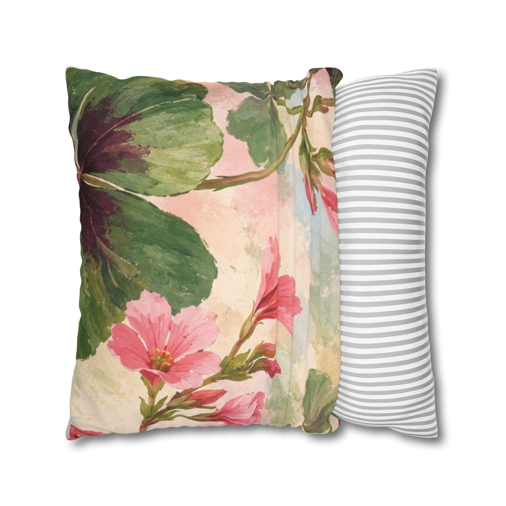 Cushion covers Botanical Clover Decorative Pillowcase — Floral Green Four-Leaf Throw Pillow Cover