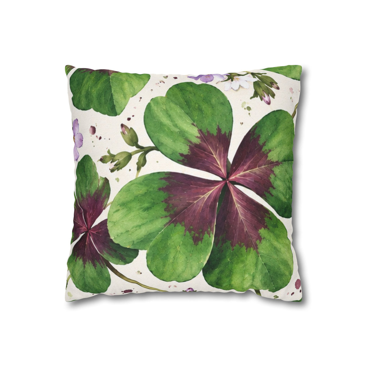 Cushion covers  floral Four-Leaf Clover Decorative Pillowcase — Lucky Botanical Throw Pillow Cover
