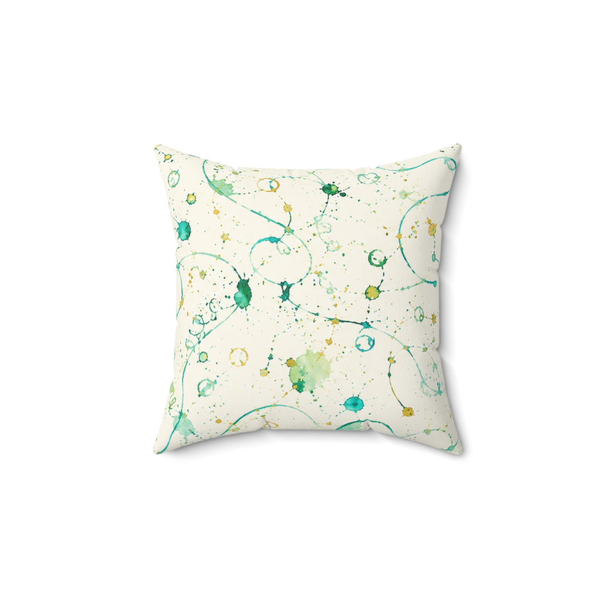 Abstract Teal Watercolor Swirl Decorative Pillow