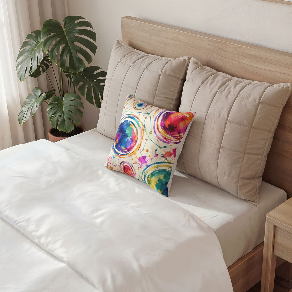 Colorful acrylic Circles Throw Pillow
