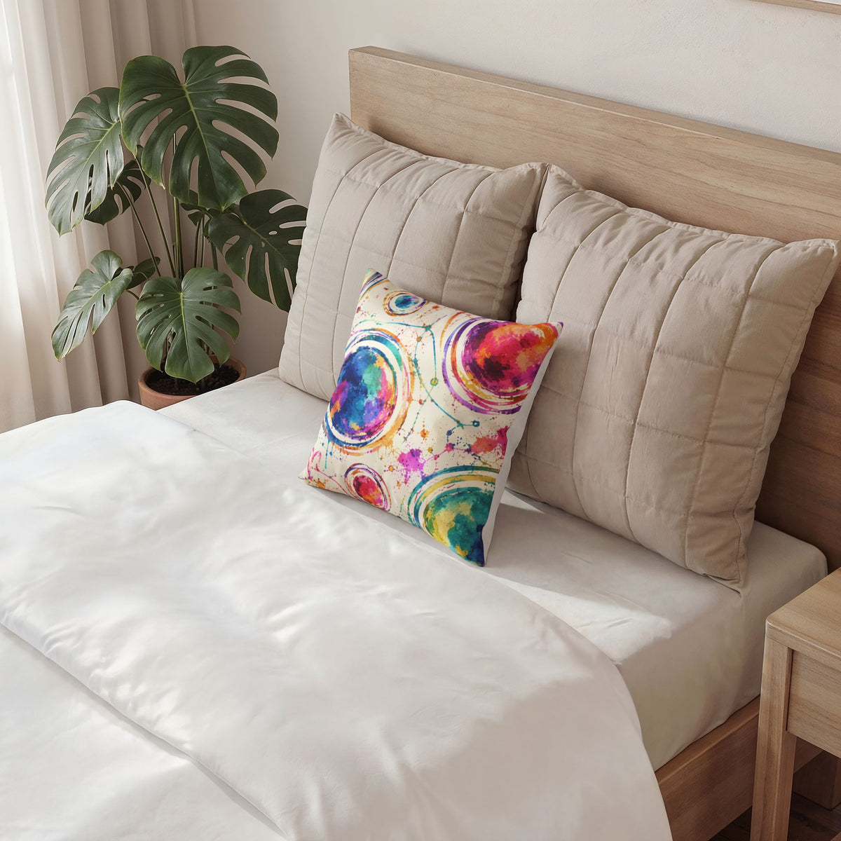 Colorful acrylic Circles Throw Pillow