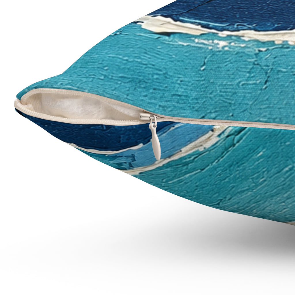 Blue and turquoise  abstract cushion -navy spiral Decorative throw pillow.