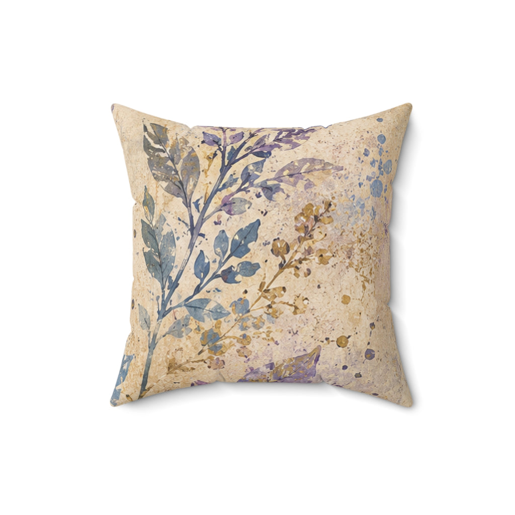 Vintage Lavender Botanical Throw Pillow