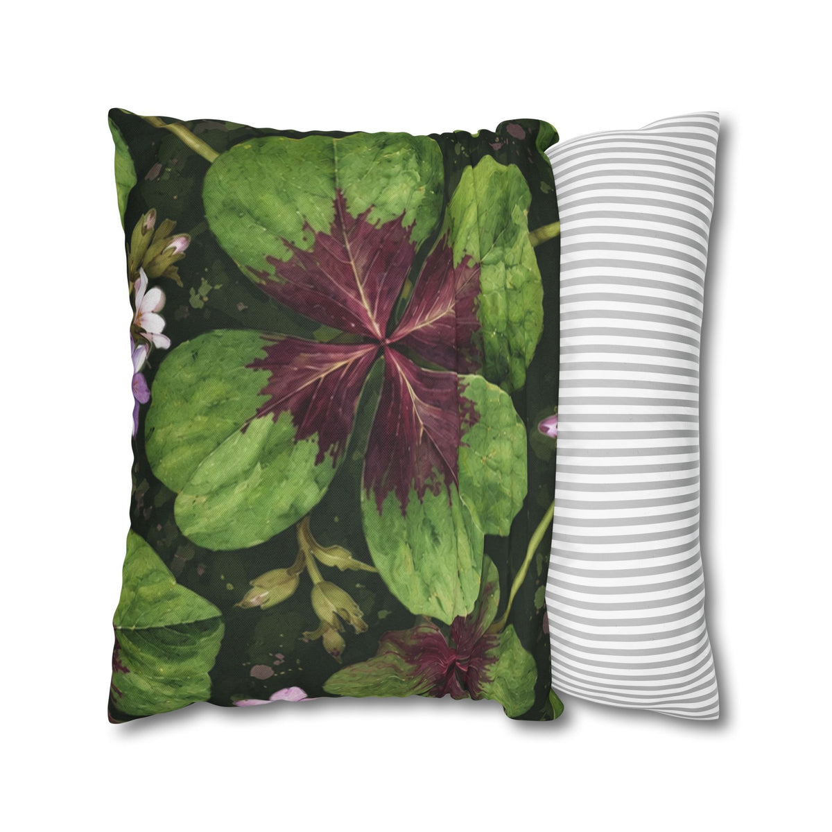 Lucky Four-Leaf Shamrock Pillowcase — Botanical Clover Cushion Cover