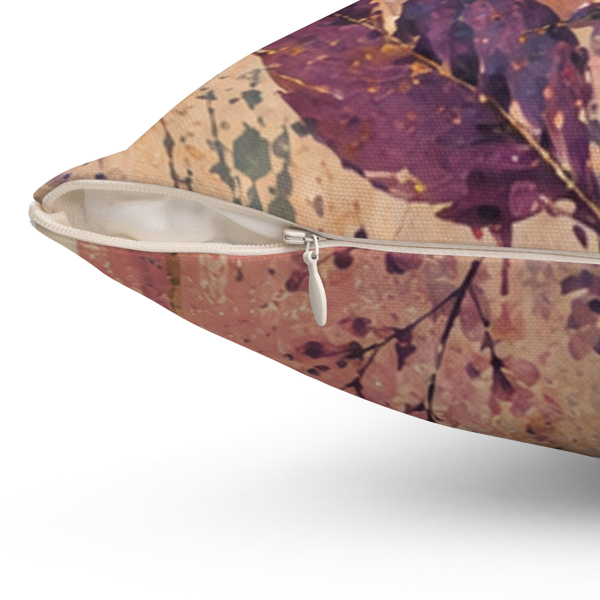 Botanical Watercolor Throw Pillow — Vintage Floral Square Decorative Pillow