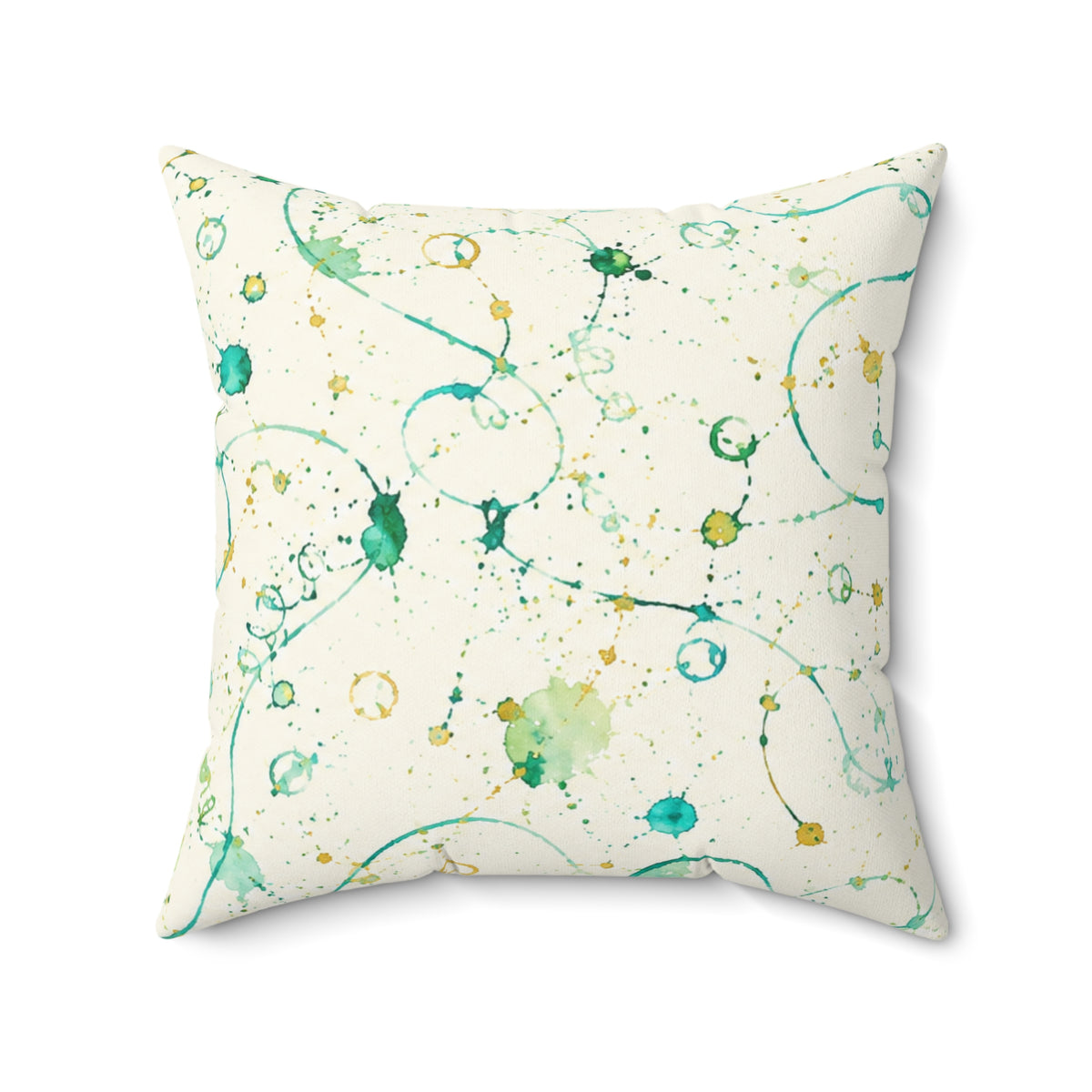Abstract Teal Watercolor Swirl Decorative Pillow
