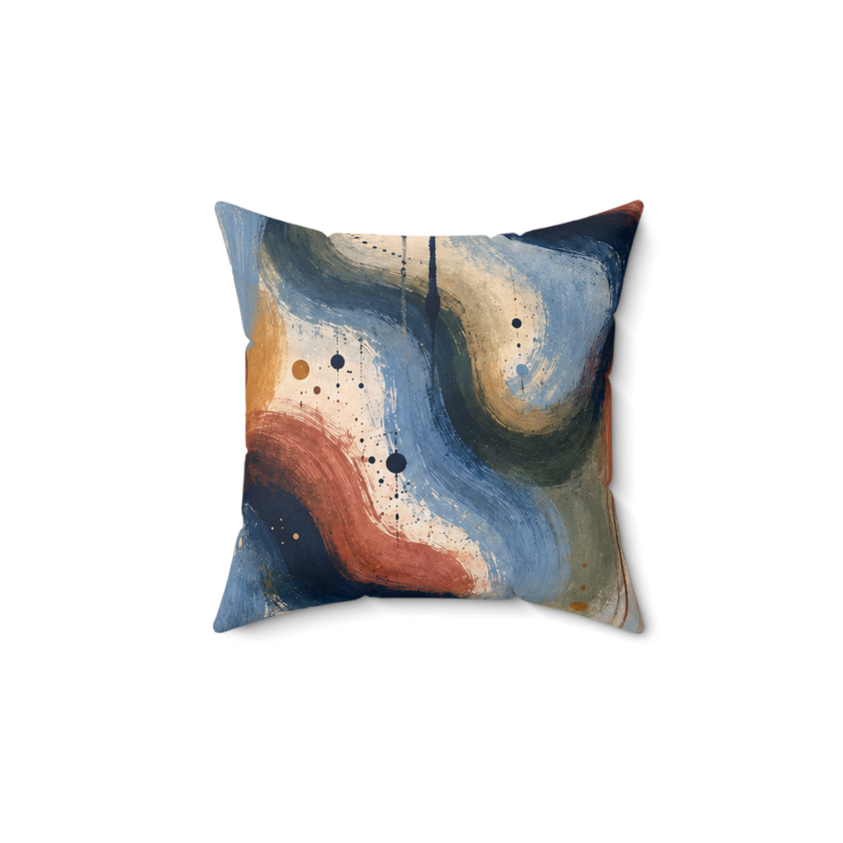 Abstract Blue Wave Decorative Pillow — Modern Coastal Accent