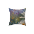 Daisy Garden Decorative Pillow — Floral Painted Accent Cushion