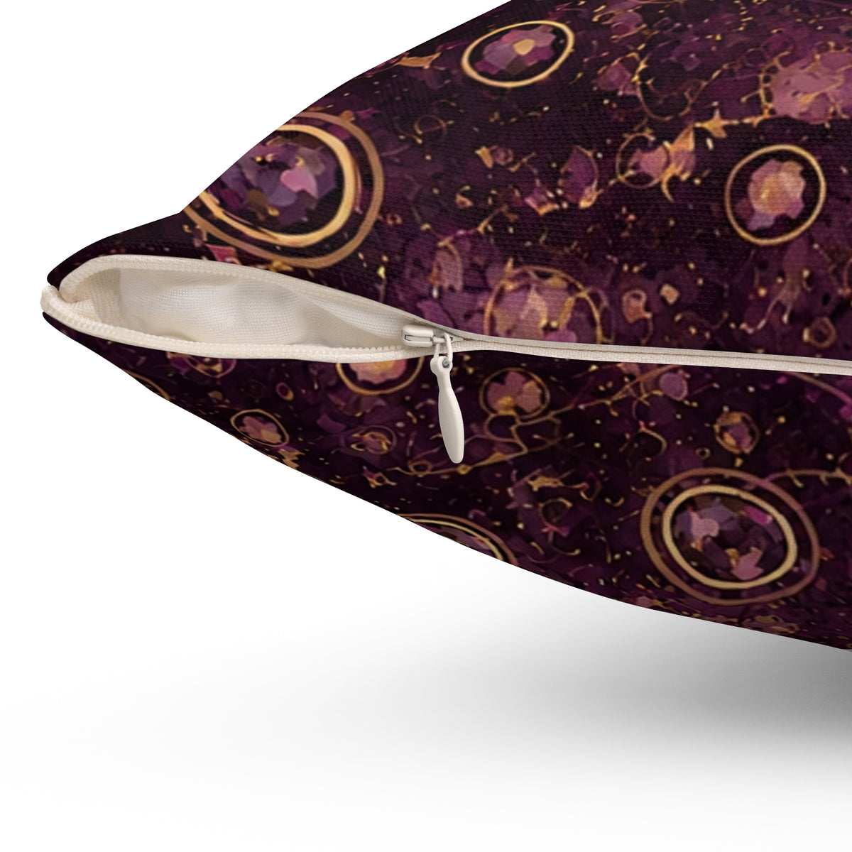 Galaxy Orbit Decorative Pillow — Purple Cosmic Pattern Square Throw Pillow
