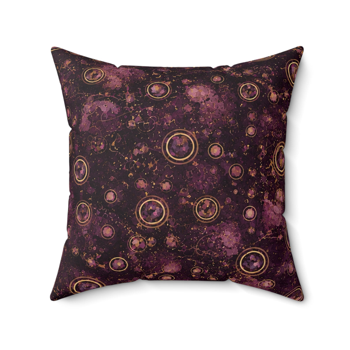 Galaxy Orbit Decorative Pillow — Purple Cosmic Pattern Square Throw Pillow