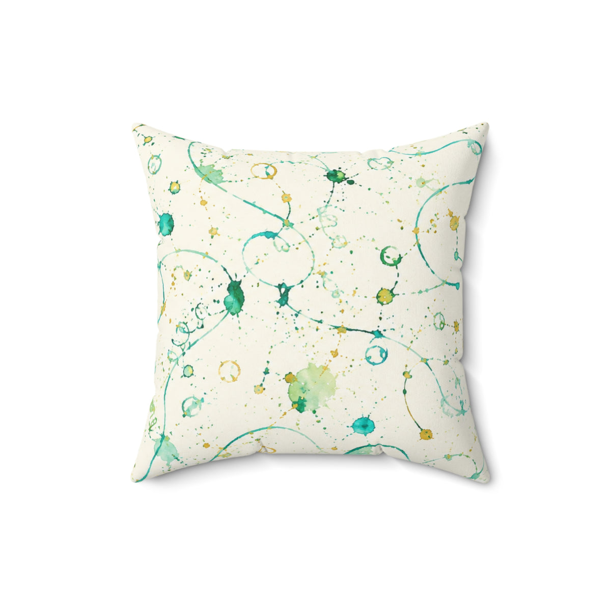 Abstract Teal Watercolor Swirl Decorative Pillow