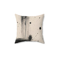 Abstract Ink Circle Throw Pillow — Minimal Black Brushstroke Decorative Cushion