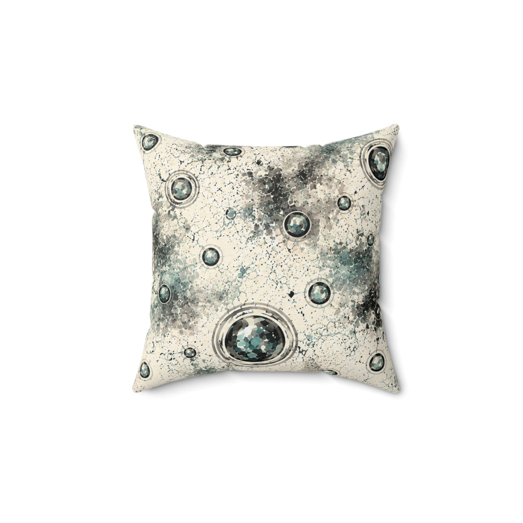 Moon Crater Decorative Pillow — Celestial Watercolor Accent Pillow