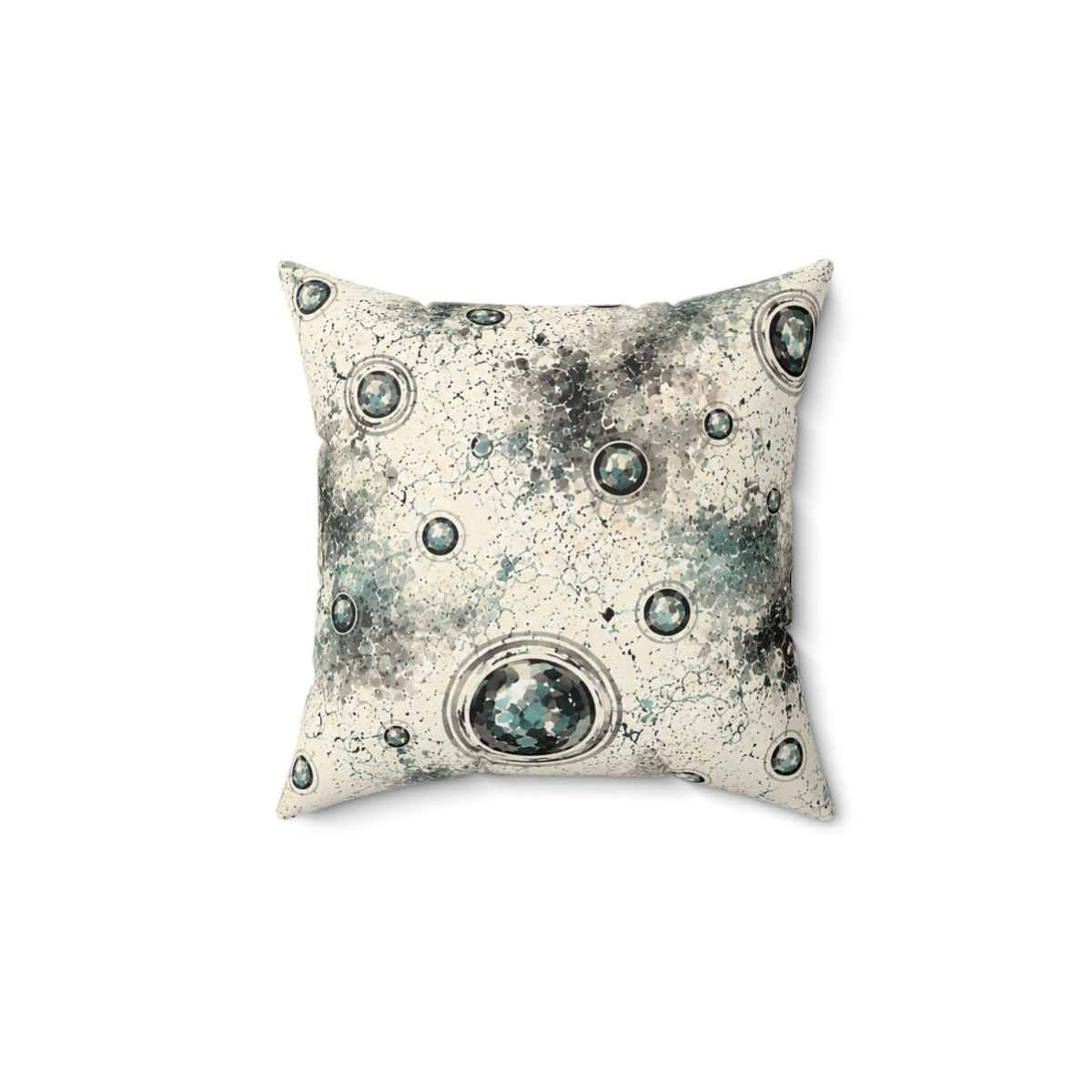 Moon Crater Decorative Pillow — Celestial Watercolor Accent Pillow