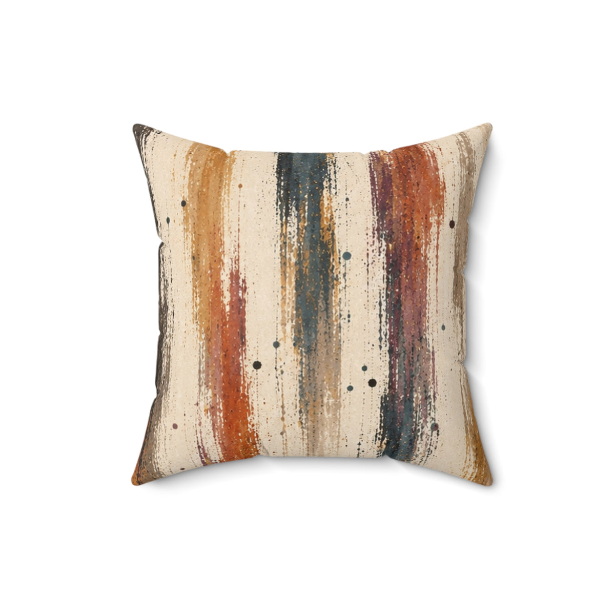 Abstract Watercolor Stripe Throw Pillow — Earth Tone Decorative Accent