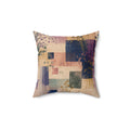 Abstract Floral Square Pillow — Pastel Geometric Accent Cushion