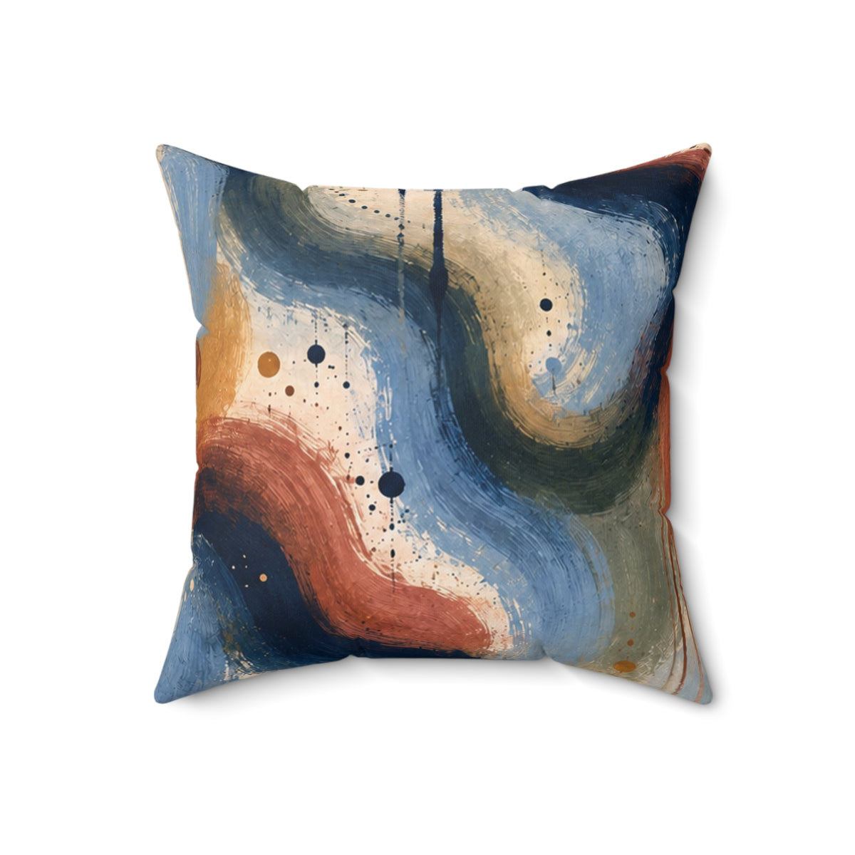Abstract Blue Wave Decorative Pillow — Modern Coastal Accent
