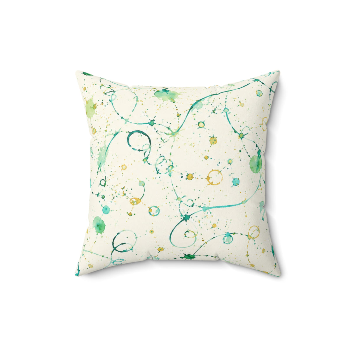 Abstract Teal Watercolor Swirl Decorative Pillow
