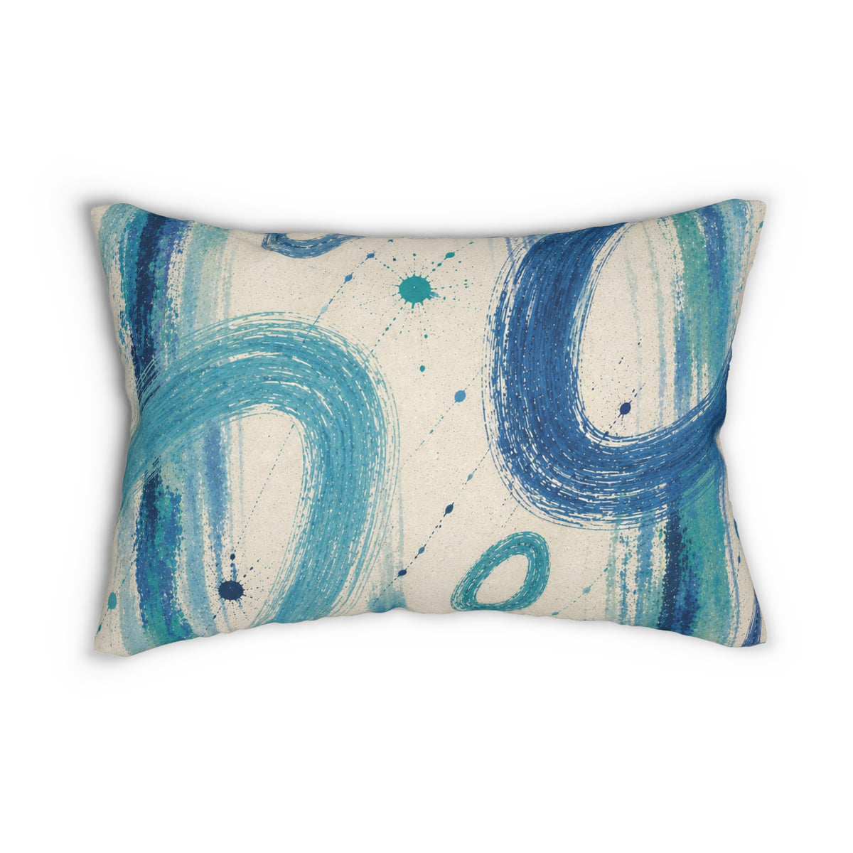 Blue Abstract Brushstroke Lumbar Pillow