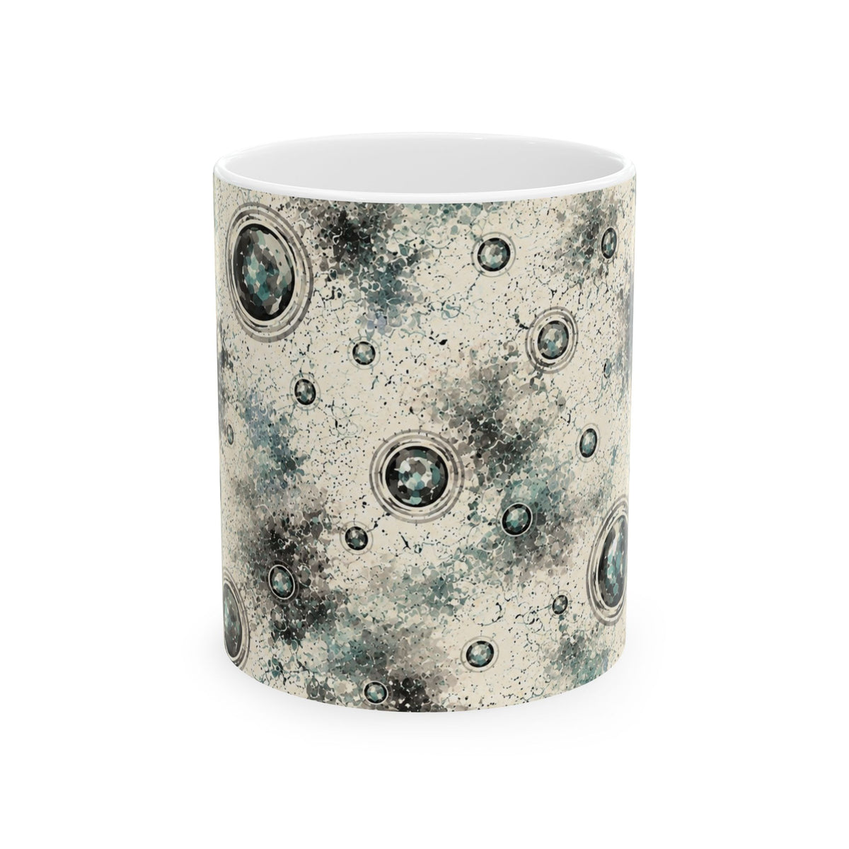 Moon Crater Ceramic Mug — Vintage Lunar Pattern Coffee Cup (11oz, 15oz)