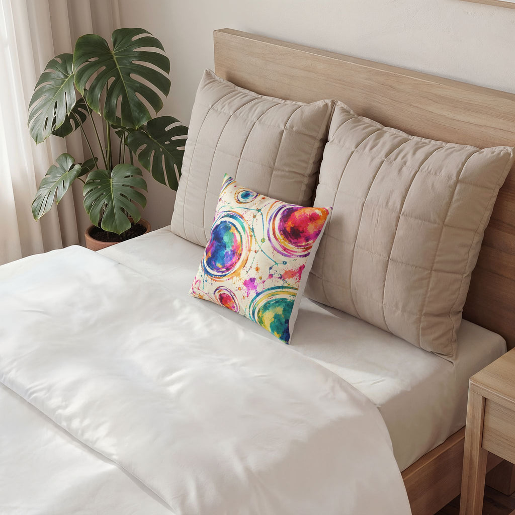 Colorful acrylic Circles Throw Pillow