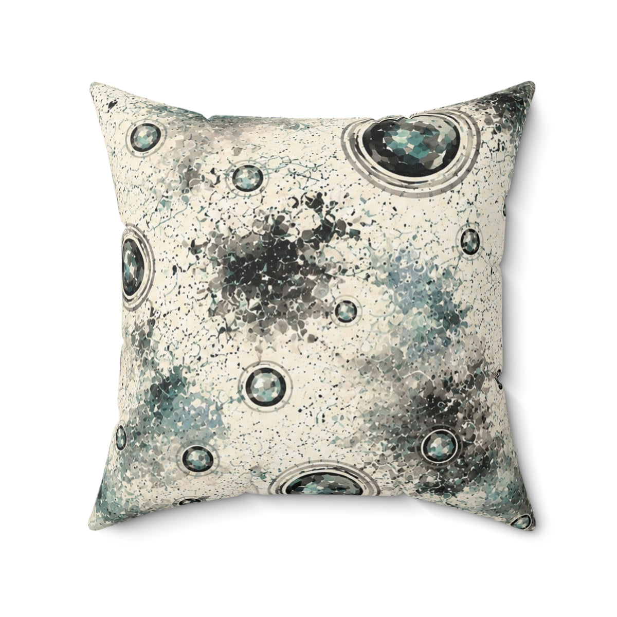Moon Crater Decorative Pillow — Celestial Watercolor Accent Pillow