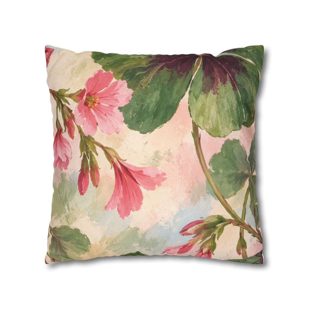 Cushion covers Botanical Clover Decorative Pillowcase — Floral Green Four-Leaf Throw Pillow Cover