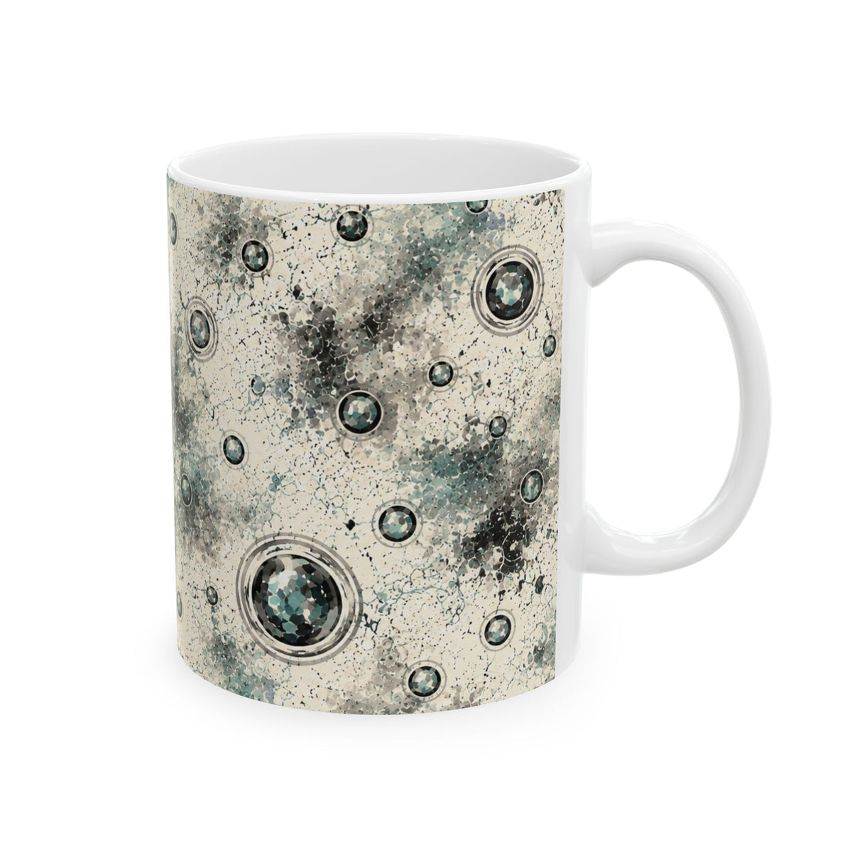 Moon Crater Ceramic Mug — Vintage Lunar Pattern Coffee Cup (11oz, 15oz)