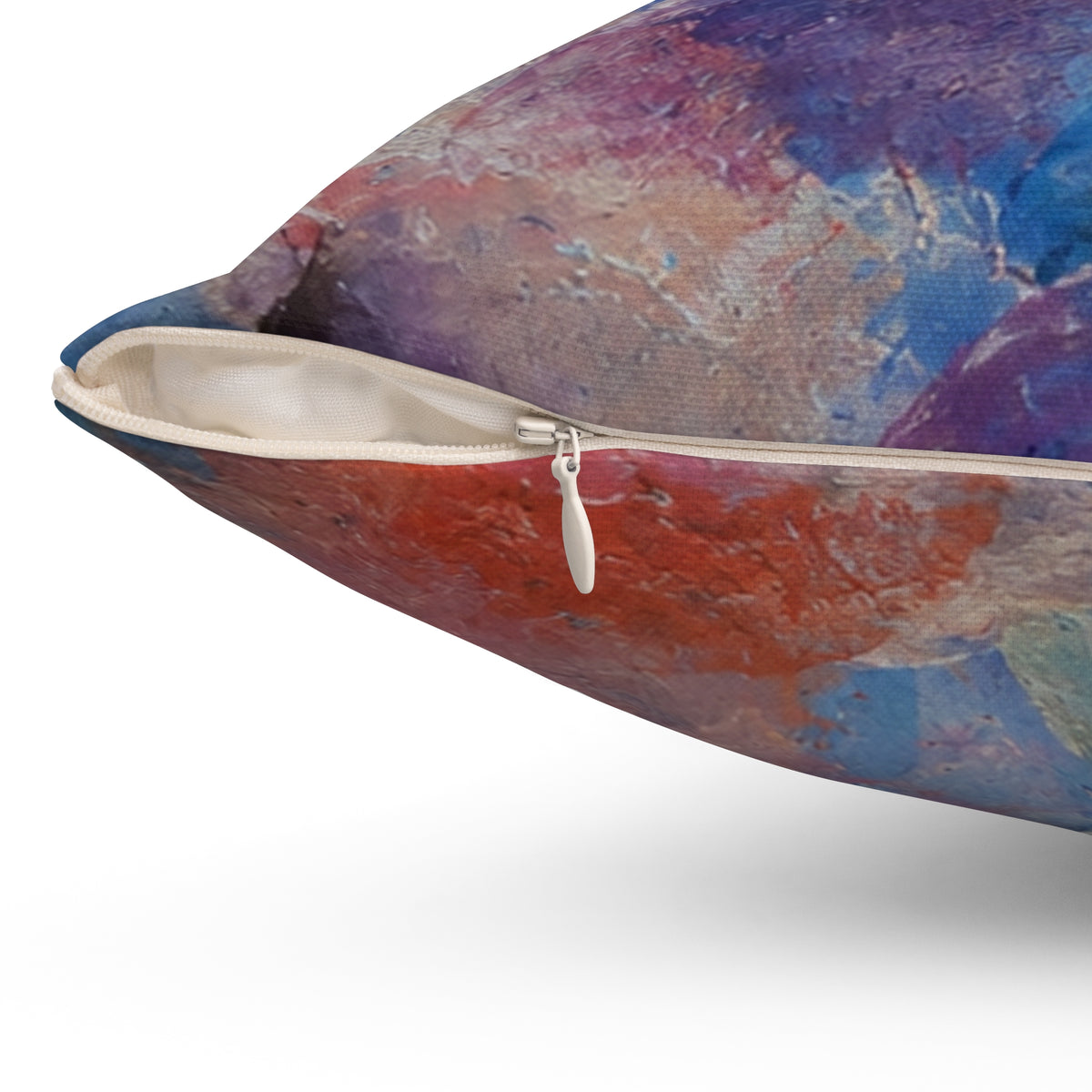 Abstract oceanic Square Pillow — Colorful Watercolor Accent Cushion