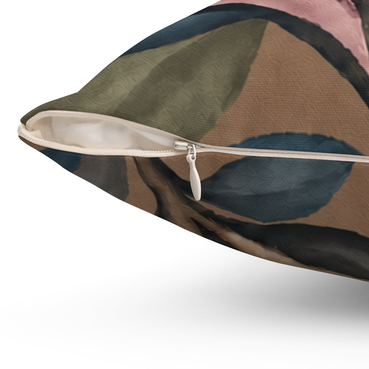 Botanical Velvet Floral Pillow — Mauve Magnolia Decorative Cushion