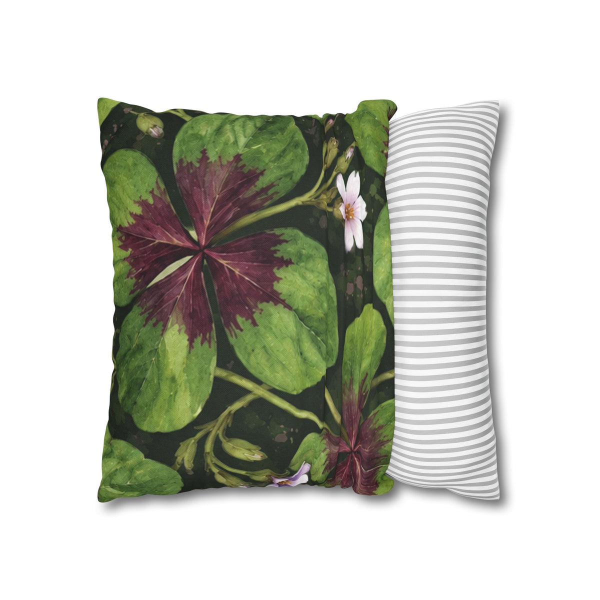 Lucky Four-Leaf Shamrock Pillowcase — Botanical Clover Cushion Cover