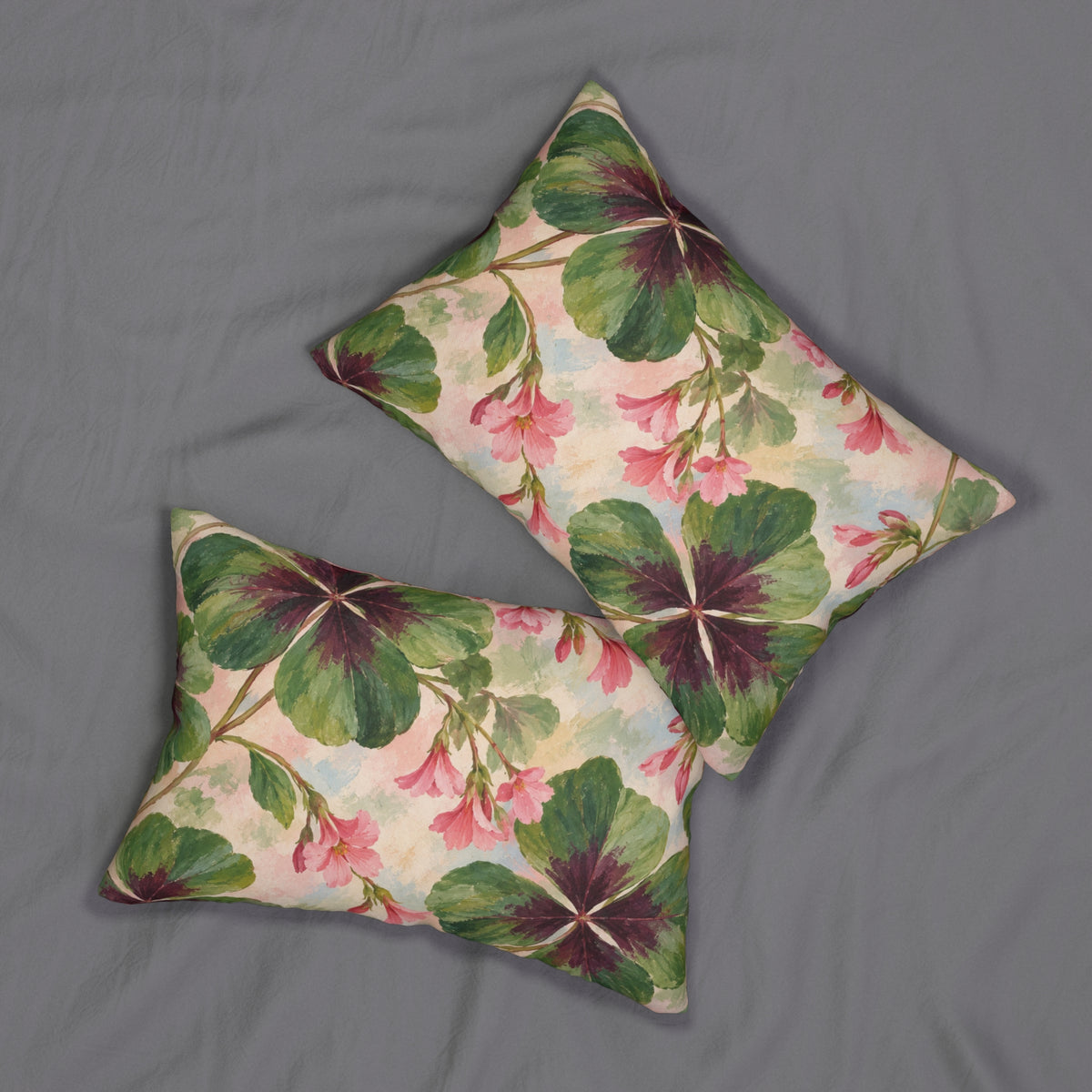 Floral Watercolor Lumbar Pillow