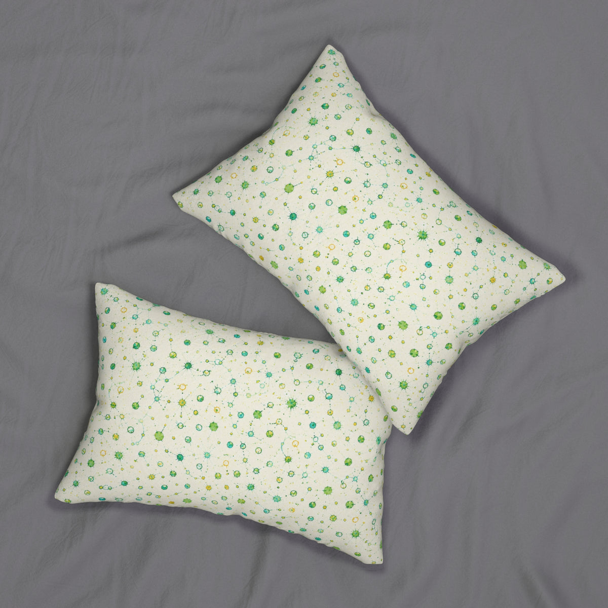 Green Ditsy Floral Lumbar Pillow