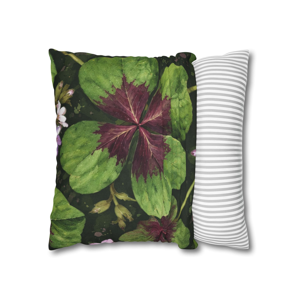 Lucky Four-Leaf Shamrock Pillowcase — Botanical Clover Cushion Cover