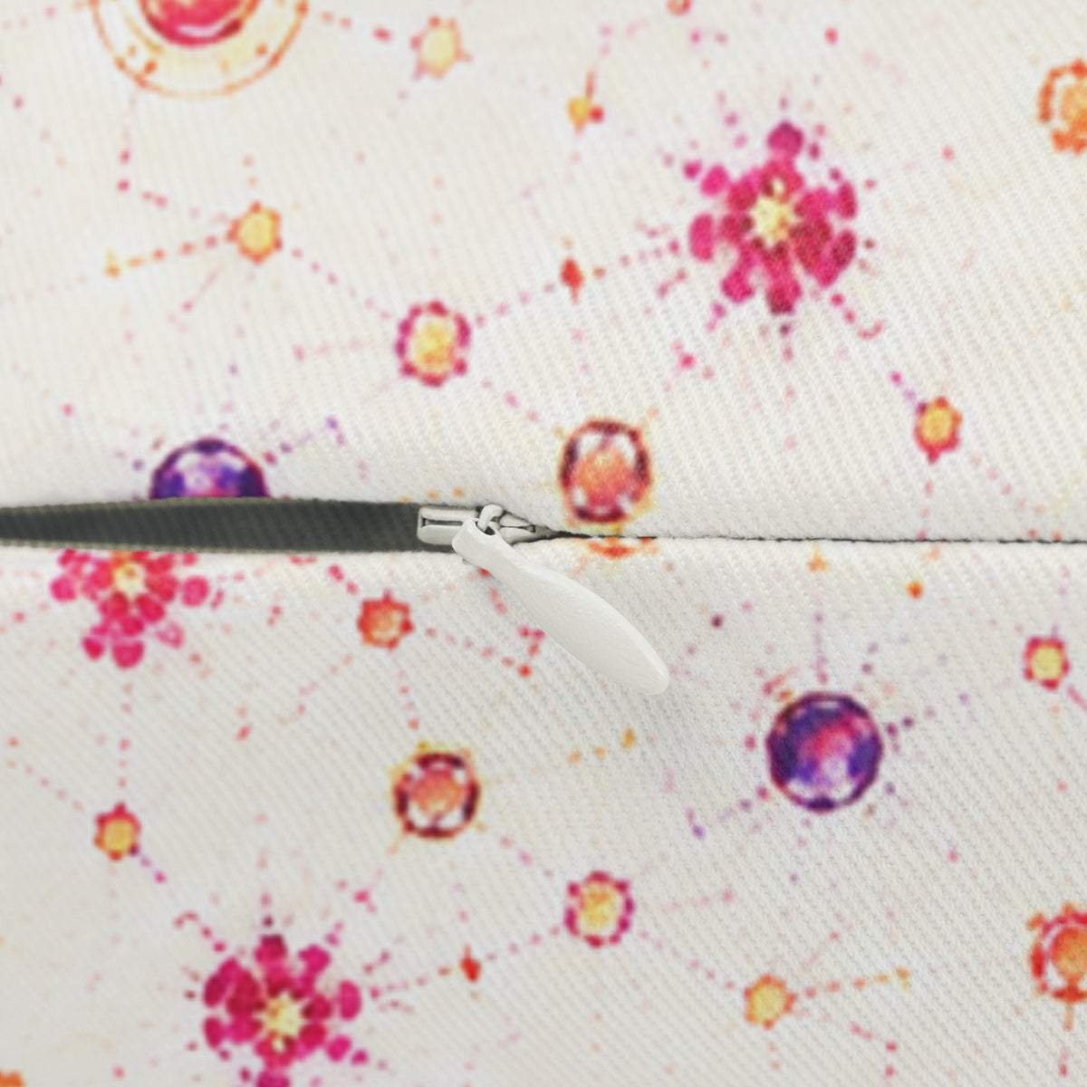 Floral Dot Lumbar Pillow — Pink & Coral Petite Flowers