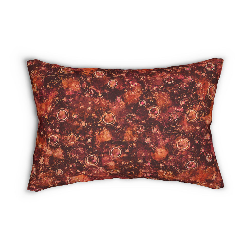 Abstract Rust Marble Lumbar Pillow