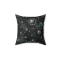 Charcoal  black , graphic grey Square abstract Pillow — Galaxy Throw Pillow