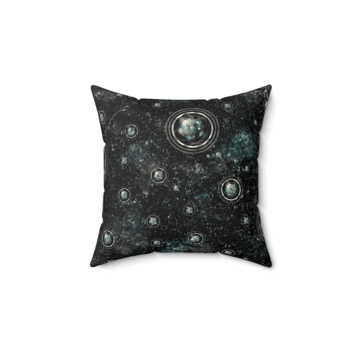 Charcoal  black , graphic grey Square abstract Pillow — Galaxy Throw Pillow