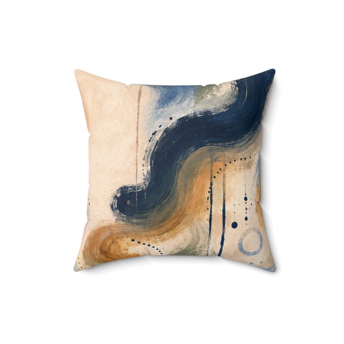 Abstract Blue Wave Decorative Pillow — Modern Coastal Accent