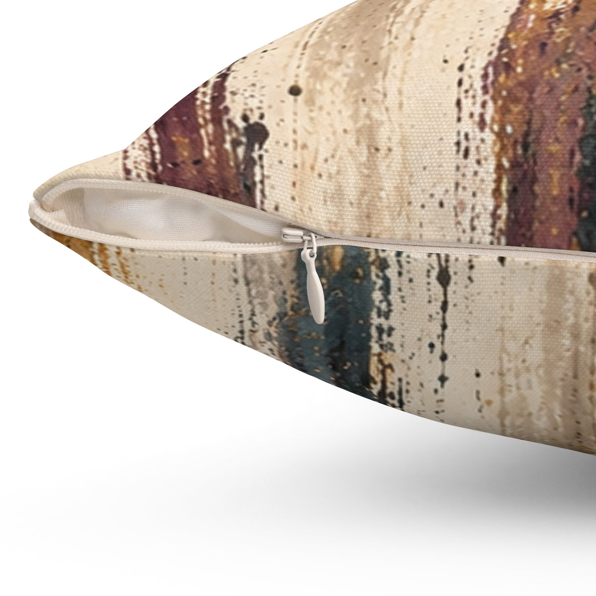 Abstract Watercolor Stripe Throw Pillow — Earth Tone Decorative Accent