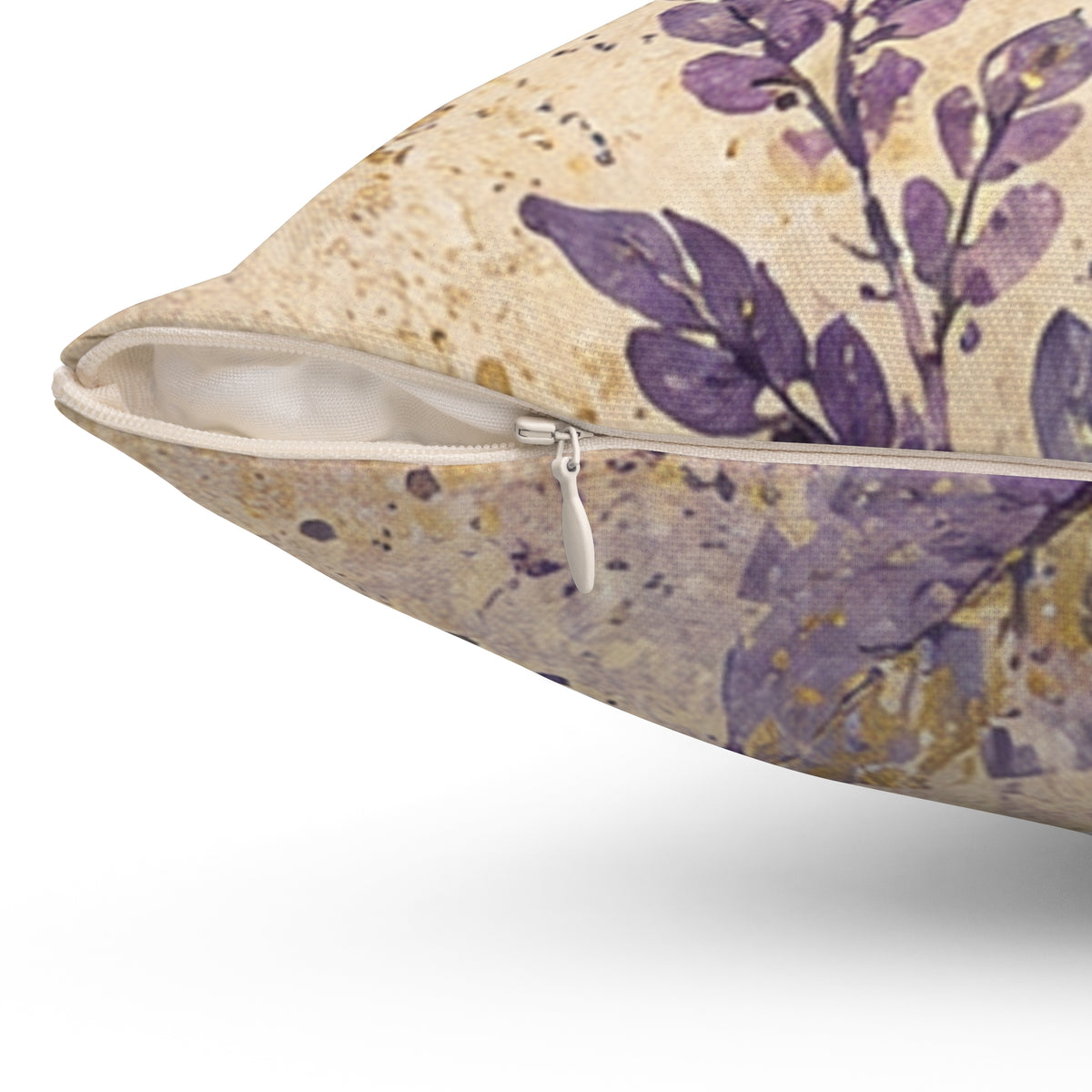 Vintage Lavender Botanical Throw Pillow