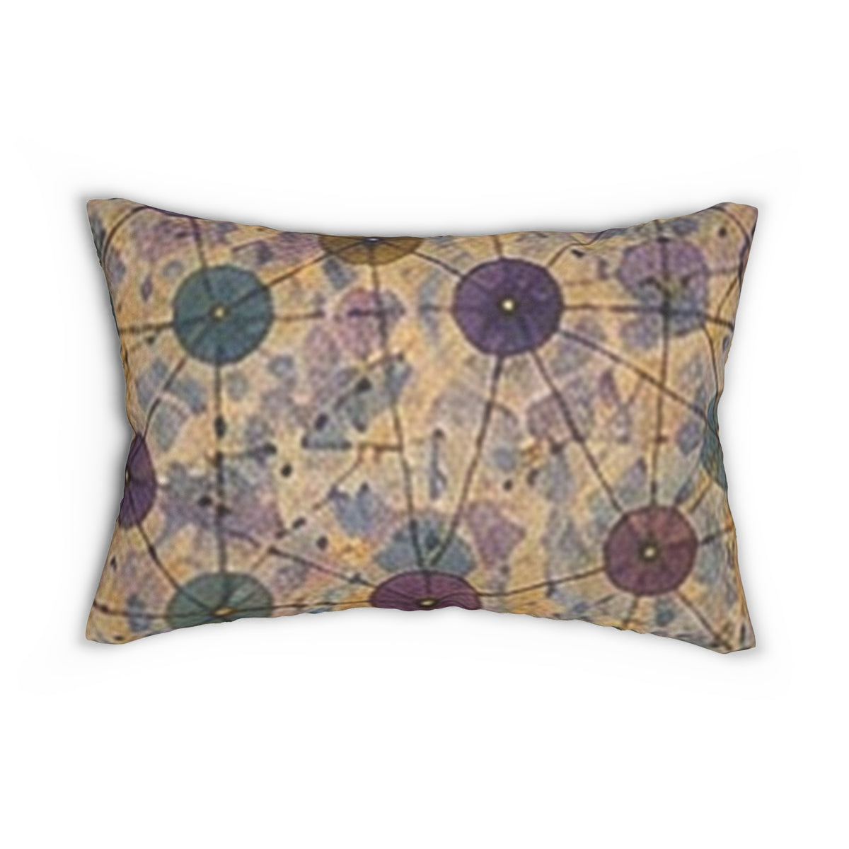 Mid-Century Floral Lumbar Pillow