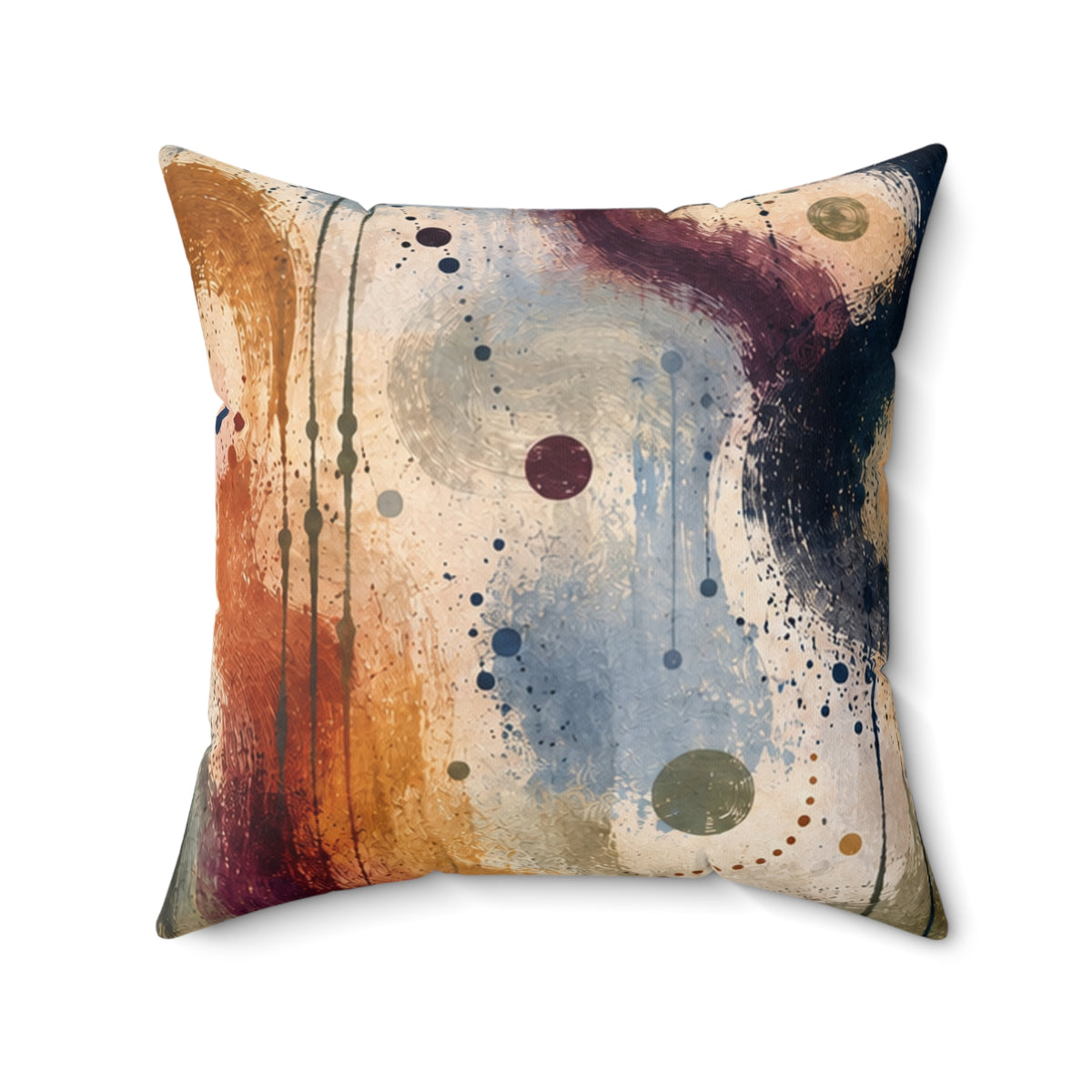 Abstract Watercolor Art Pillow - Modern Coastal Accent Cushion