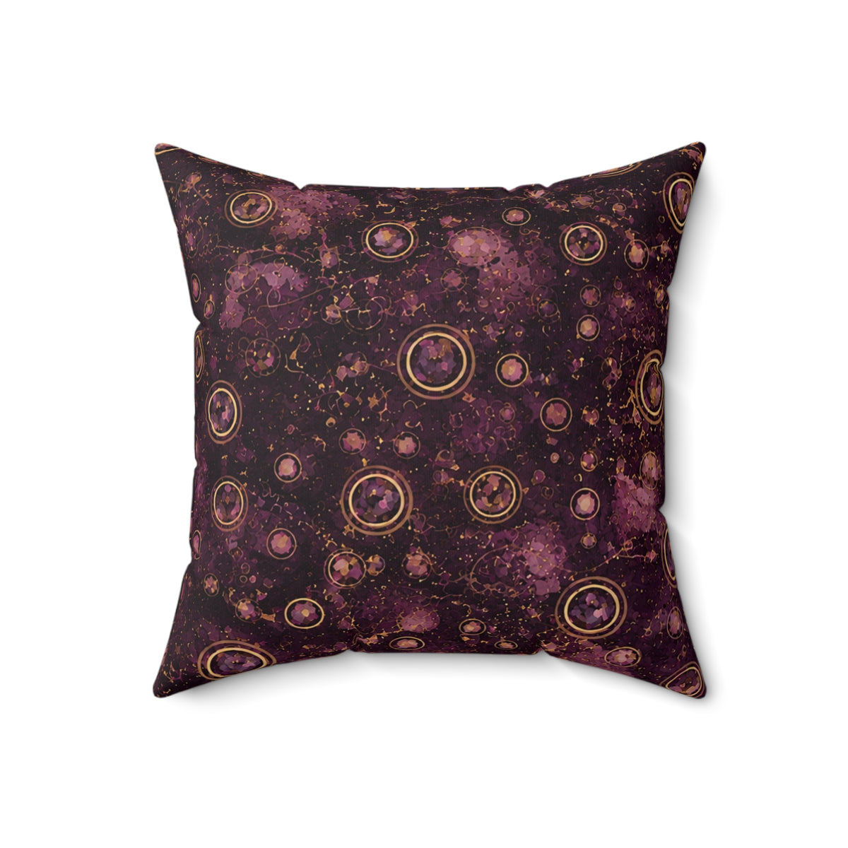Galaxy Orbit Decorative Pillow — Purple Cosmic Pattern Square Throw Pillow