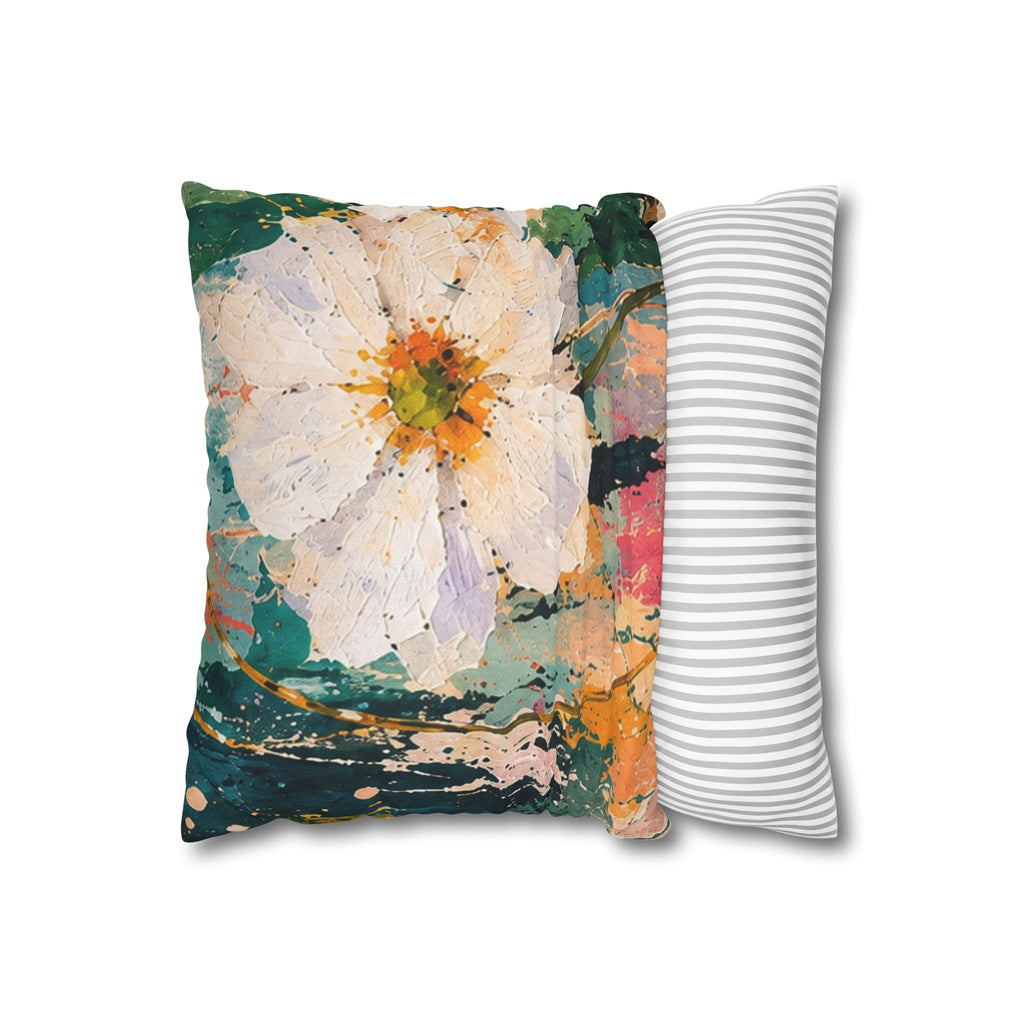 Cushion covers floral Abstract White Flower Pillowcase — Floral Decorative Throw Pillow Cover