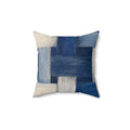 Abstract Blue Patchwork Decorative Pillow