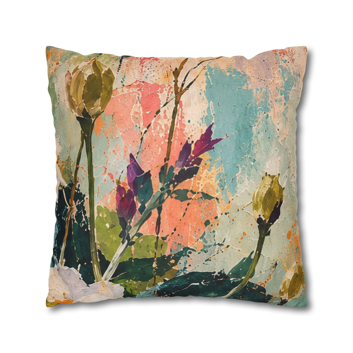 Cushion covers floral Abstract White Flower Pillowcase — Floral Decorative Throw Pillow Cover