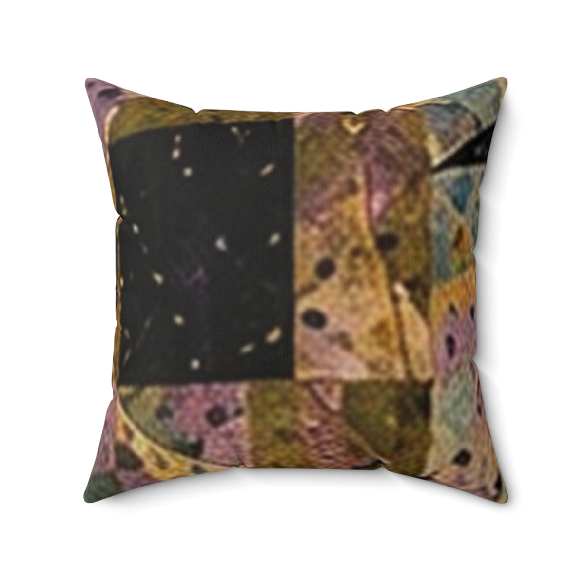 Abstract Patchwork Decorative Pillow — Multicolor Geometric Accent Cushion